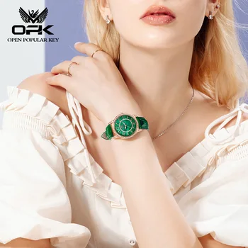 Часовници марка OPK със светлина и диамантена инкрустация, най-продаваните многофункционални кварцов часовник с хронометражем дамски часовници