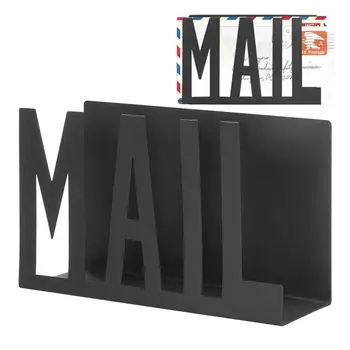 Органайзер за поща, Метална тенис на стелажи за съхранение на поща, организиране на училищната организация, Стилен Черен цип държач за бележник и пликове