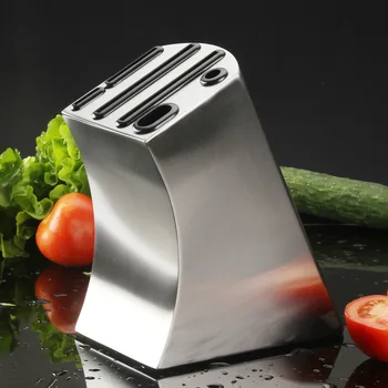 Креативен Държач за нож от неръждаема Стомана Ножевой Блок Рафтове за съхранение на кухненски Ножове Вграден Органайзер за ножове