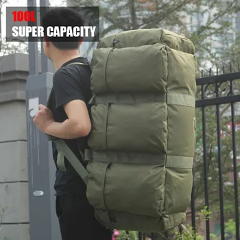 Чанта за съхранение на Кемпинговой палатки обем 100 л, Спортен Мултифункционален Военно-Тактическа раница, раница Сверхбольшой капацитет, чанта
