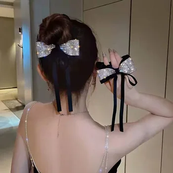 Елегантни дъвка за коса с лък, модни Дамски обувки, просто брилянтен лък, дизайн въже за коса, Корейски аксесоари за коса за момиченца, Нови гумички за коса