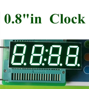 10ШТ 0,8-инчов 7-сегментен 4-цифрен супер зелен led дисплей с час времето 0,8 