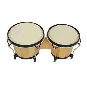 Дървен барабан Бонго, Висококачествен ударни инструменти, 6-инчов Африка Дайре с един гаечен ключ, Музикални детайли и аксесоари, ритъм-подарък