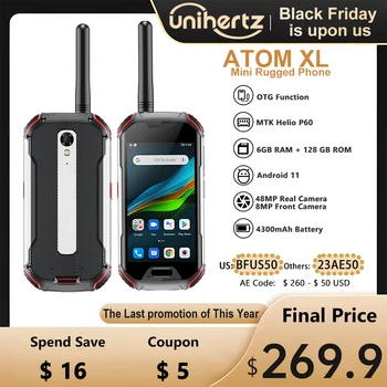Unihertz Atom XL Здрав Водоустойчив Отключени Смартфон 6 GB 128 GB Android Мобилен телефон Преносима Радиостанция 8 MP 48 Mp Две Sim карти NFC Телефони