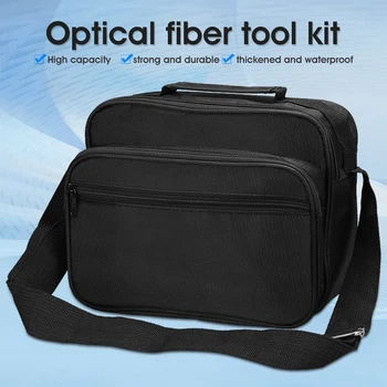 FTTTH оптичен набор от студени инструменти, Чанти за носене на електромера Червена дръжка Набор от инструменти за рязане влакна