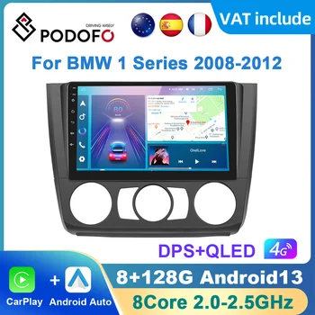 Podofo AI Voice на Android Carplay Автомагнитола за BMW Серия 1 2008-2012 2din Android Auto Multimedia Navigation GPS авторадио DSP