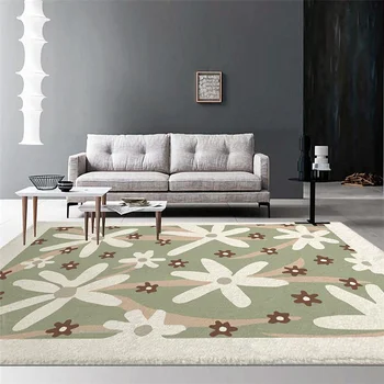 Nordic Ins Сгъсти Моющийся килим за хола Меки Пухкави Плюшени Декоративни Килими за спални Прост килим за гардероба на голяма площ