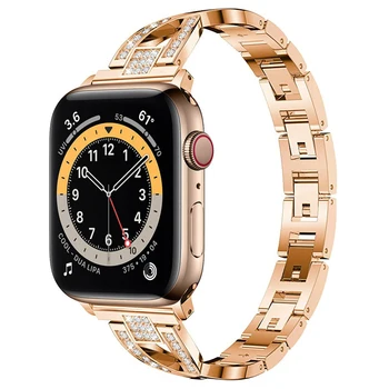 въжета за apple watch 6 se 40 мм 44 мм bling band Женски бижута метална каишка за iwatch серия 5 4 3 38 мм 42 мм гривна-връзка