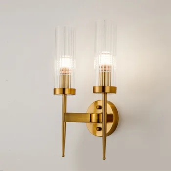 Скандинавски монтиран на стената лампа от златно стъкло, модерните стенни лампи, стенни лампи за дома, декориране на всекидневна, осветителни тела за баня, индустриален декор
