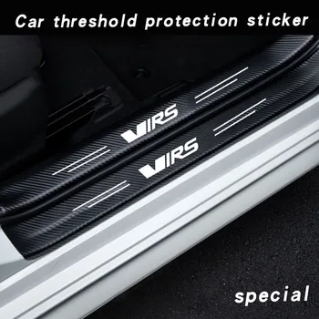 Защитна лента от переступания на прага на колата, защитна лента от надраскване на багажника, стикер от въглеродни влакна за етикети Skoda VIRS Защитна лента от переступания на прага на колата, защитна лента от надраскване на багажника, стикер от въглеродни влакна за етикети Skoda VIRS 4