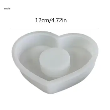 Форма за притежателите на X7YA, форми за свещници, силиконов материал във формата на сърце, форма за подложки, форми за чаши за свещници Форма за притежателите на X7YA, форми за свещници, силиконов материал във формата на сърце, форма за подложки, форми за чаши за свещници 5
