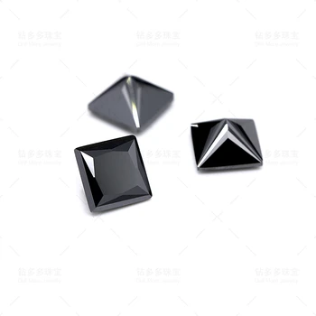 Висококачествени 100% истински скъпоценни камъни, диаманти, Princess, муассанит квадратна форма, черни диаманти