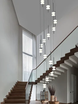 Модерна led подвесная полилей на стълба, окачен лампа за вила, Окачена лампа за таван, окачен лампа на стълба, окачен лампа