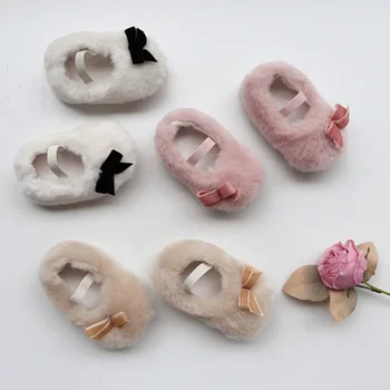 Детски обувки За Сладък Момичета Плюс Кадифе устойчива на плъзгане Обувки За деца, водене жив топлина Mao Mao Сладко Носете Cotton Comfortable