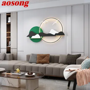 Модерна лампа AOSONG, монтиран на стената лампа, led, 3 цвята, Озеленяване на хълм, Стенни лампи за дома, хол, чайната, спални