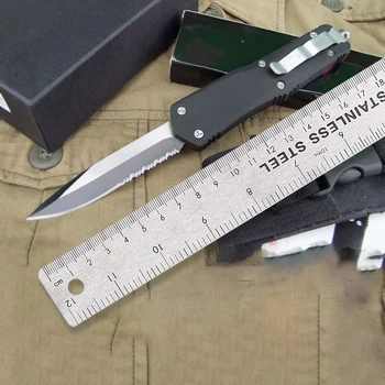 Micro OTF Tech Knife Combat Troo Series 440 Твърдост на Острието 57HRC От Цинково-алуминиева Сплав С Дръжка За Външната Самозащита Джобен Нож