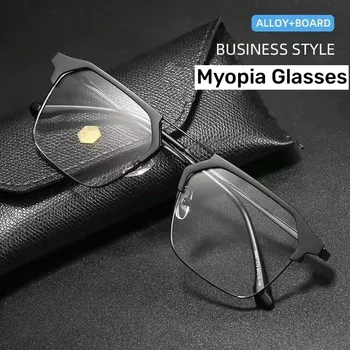 Мъжки бизнес очила за късогледство в рамките на Луксозни без диоптър, рецепта, Модерни очила късоглед