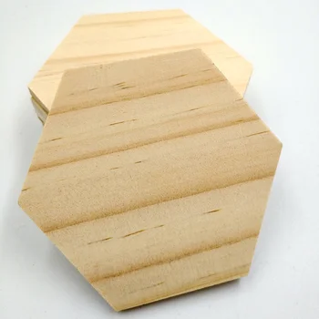 25 Дървени шестиугольных изрезки направи си САМ Бои за Оцветяване на дървени парчета Парче без дупки Геометрично декорация от дърво за сватбени партита
