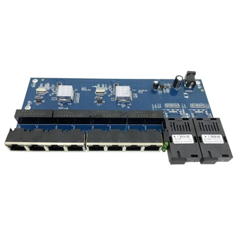 10/100/1000 М Gigabit Ethernet switch Ethernet оптичен медиаконвертер Однорежимный 8 RJ45 UTP 2 SC такса оптичен порт