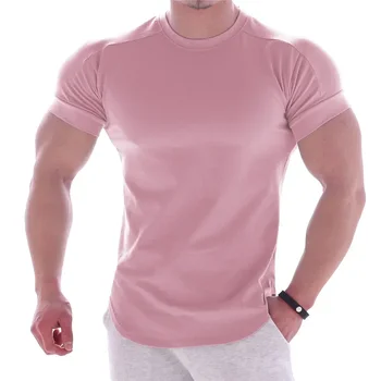 A3355 Тениска за фитнес зала, мъжка Тениска с къс ръкав, когато е Тънка риза, мъжка Тениска за фитнес, Културизъм, Тренировк