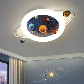 Тавана лампа Space Planet с пълен спектър на действие, за защита на очите, творческа просто led осветление за детска стая, спални момче, домашен декор.