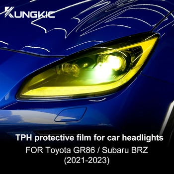 1 чифт TPH Филм За Subaru BRZ и Toyota GR86 2021 2022 2023 2024 Защитен Стикер За Автомобилни Фарове Жълто, Предотвращающая сблъсък, Бистра