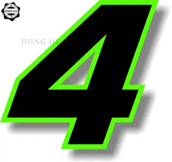 Черен състезателен номер с зелена граница Стикер на колата Чаша Китара Скейтборд Лаптоп Къмпинг Мотокрос Дъска за сърф Стикер