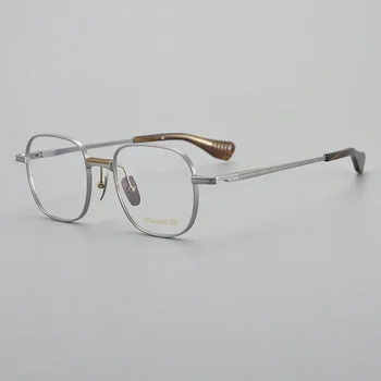 Vers Two Кръгли Рамки за Очила от Чист Титан за Мъже, Ретро Очила По Рецепта 2023 DTX151, Реколта Оптични Лещи за Жени