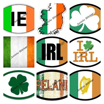 Висококачествена Стикер Знаме на Ирландия Карта на Колата Стикер с код на страната Стикер с флага за прозорци мотоциклетни шлем Водоустойчиви Аксесоари