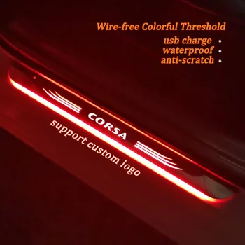 Индивидуална динамично Цветни led педала поздрави, Вратата, на прага, осветление на пътеки, тампон върху педала, акцент за Opel Corsa