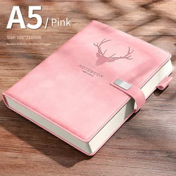 Нов супер дебел бележник формат А5, лесен Корейски дневник в стил ретро в студентски стил, Кожена записная книжка с графика за бизнес срещи