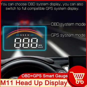 HD M11 Проектор HUD БДС + GPS Централен Дисплей Скоростомер, Скорост, Температура на Водата Напрежение Ясни Кодове за Неизправности Аларма за Превишаване на скоростта
