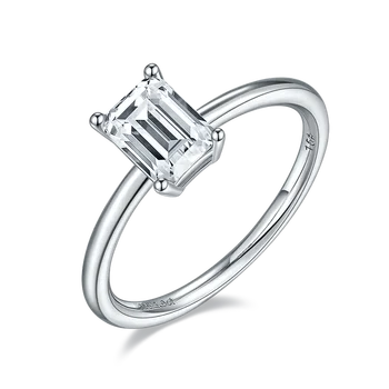 Женски пръстен от сребро 925 проба с муассанитом 1,0 карата, бижута сватба, за годишнина от сватбата