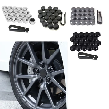 Капачки за автомобилни джанти гайки 20pcs Защитно покритие централна гайки на колелата на автомобила Капачка болт Tesla Model 3 X S-Тъмно сив G99F