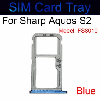 Тава за sim-карти за Sharp Aquos S2 FS8010 Слот за тавата за Micro SIM-карти, държач за четене на SD карти, Резервни части за адаптер, Черен