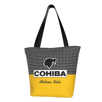 Обичай холщовые чанти за пазаруване Cohiba Habana, женски миещи чанти за пазаруване с кубинскими пури, чанти за пазаруване