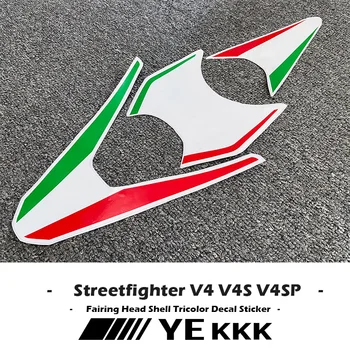 Мотоциклет обтекател Главоболие черупки Трикольор стикер за Ducati Streetfighter V4 V4S V4SP Етикети-Стикери