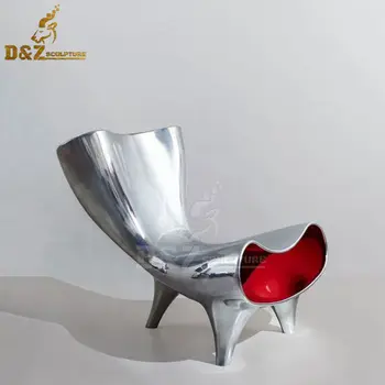 Абстрактно Органично Изкуство с Модерен Дизайн от неръждаема Стомана Метална Градинска мебели за дома Скулптура на Стола