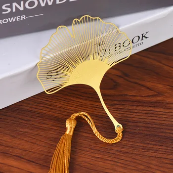 Гинко чинар пискюл полагане на тънка ивица лист лист метал творчески малко прясно студентски подарък отметки за книги портретно марка