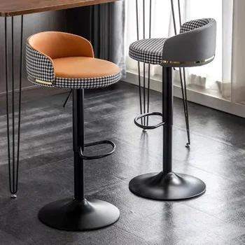 Бар столове, модерни минималистичные бар столове, леки луксозни бар столове за дома, за повдигане на столове с въртяща се облегалка, бар столове на рецепцията