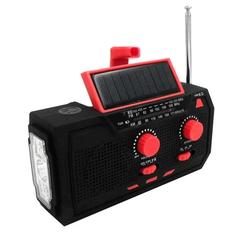 FM/ AM Погодное радио Лампа за четене Bluetooth TF Възпроизвеждане на Аварийни led фенерче за нощуване на открито