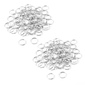 Сребърни и метални пръстени за ключове с разрезной линия с диаметър 10 мм, сменяеми държачи 160 бр.