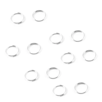 Сребърни и метални пръстени за ключове с разрезной линия с диаметър 10 мм, сменяеми държачи 160 бр. Сребърни и метални пръстени за ключове с разрезной линия с диаметър 10 мм, сменяеми държачи 160 бр. 1
