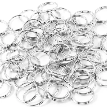 Сребърни и метални пръстени за ключове с разрезной линия с диаметър 10 мм, сменяеми държачи 160 бр. Сребърни и метални пръстени за ключове с разрезной линия с диаметър 10 мм, сменяеми държачи 160 бр. 2