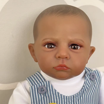 24-инчов кукла-Реборн от тъмно-кафява кожа, за момчета-деца на Камерън, благородна са подбрани художествена кукла с ръчно рисувани