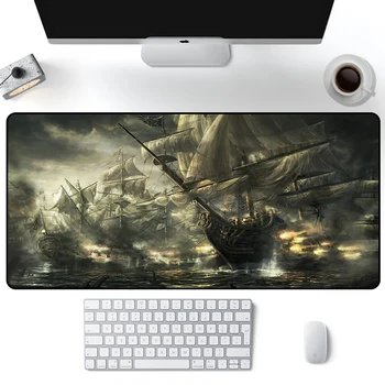 Подложка за мишка с черепа на Пиратски кораб, голям геймърска подложка за мишка на PC Gamer XXL, Компютърна Офис подложка за мишка, подложка за клавиатура, тенис на подложка за лаптоп, подложка за мишка