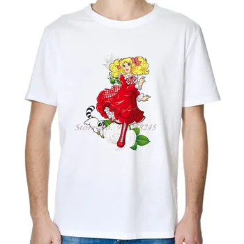 Candy & Klin candy енот аниме, манга, червена роза, стара блондинка, модни тениски с графичен дизайн, тениски големи размери с къс ръкав