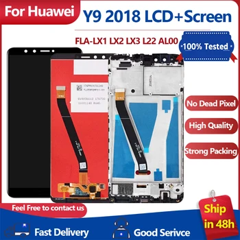 Тестван 5,93 инча за Huawei Y9 2018 Дисплей Тъчпад Екран Дигитайзер в събирането Безплатна доставка за LCD дисплей 8 Enjoy Plus с рамка