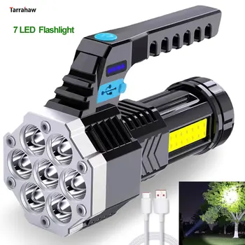 Мощни Cob Led Светлини Light Side от лек ABS-материал 7LED Акумулаторна Фенерче Мощен с Вградена батерия