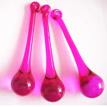 10шт 16 мм * 60 мм Декоративни висулки-полилеи розов цвят, Подвесное Стъкло осветление, Каплевидная лампа за кристални коледна украса